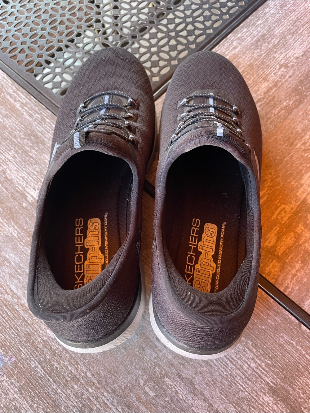 Skechers Men's Black Knit Slip-On Sneakers with Subtle Gray Accents